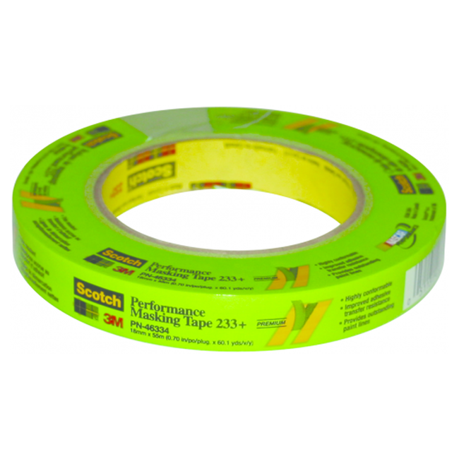 Masking Tape Automotriz Mod 233+ 3/4 Pulg X 55m 3M 26334